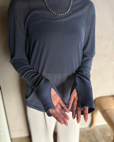 cafune<br> cotton gauze slit sleeve tops