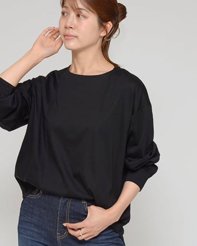 Praia<br> プレミアムシルケット・シャーリングスリーブプルオーバー