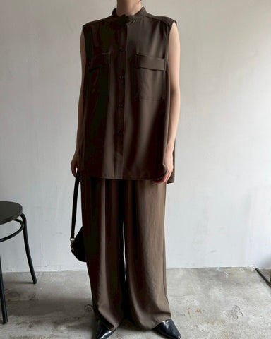8月1日ライブ<br> cafune mat stretch georgette wide easy pants