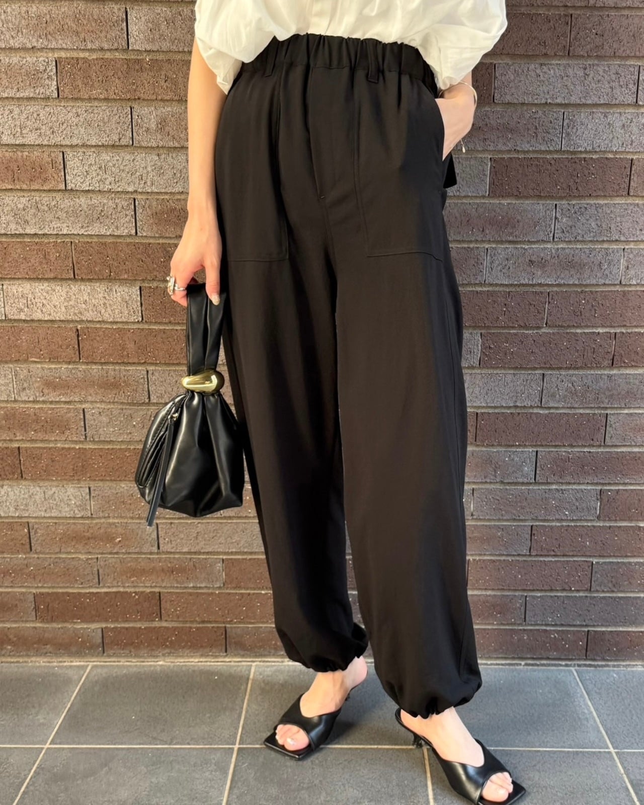 cafune<br> mat stretch georgette baker pants