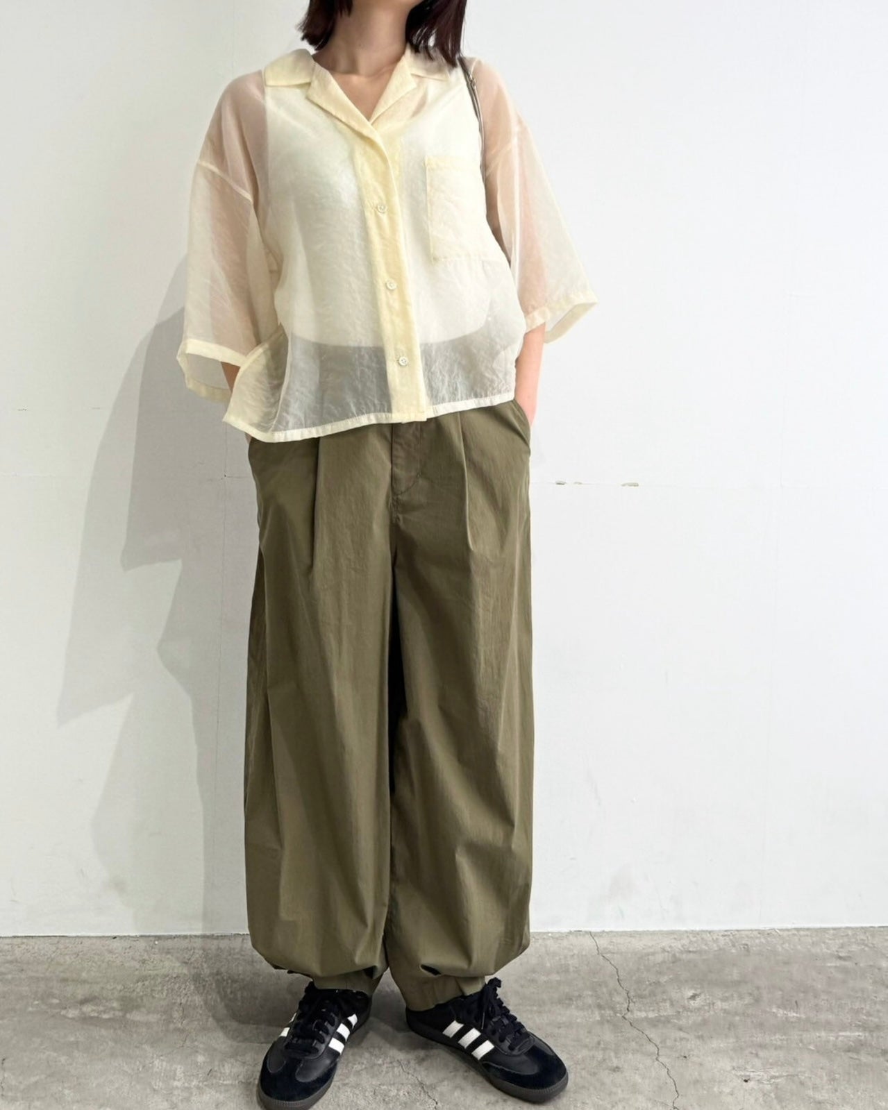 cafune<br> cupra organdy short shirt