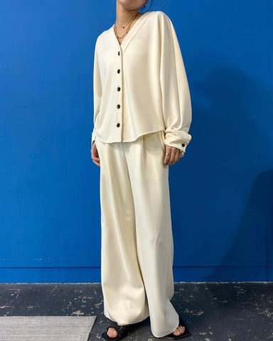cafune<br> double knit easy wide pants