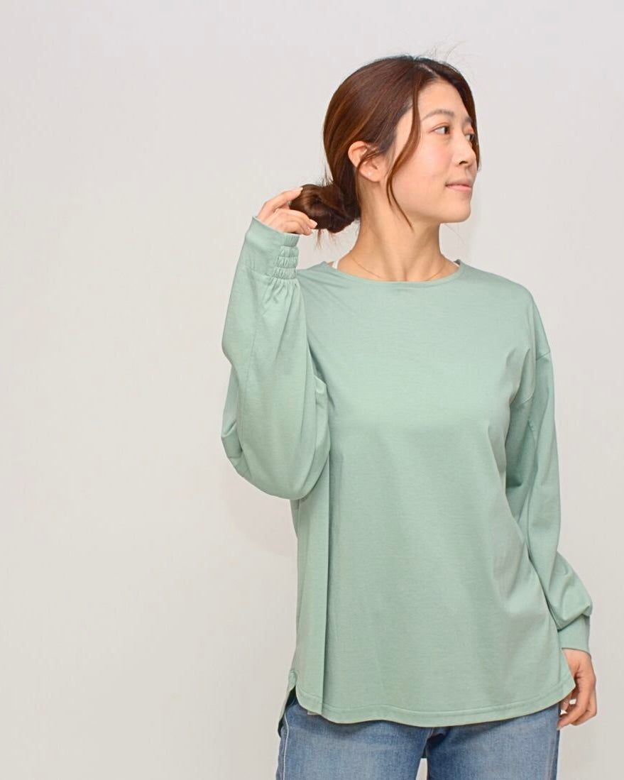 Praia<br> プレミアムシルケット・シャーリングスリーブプルオーバー