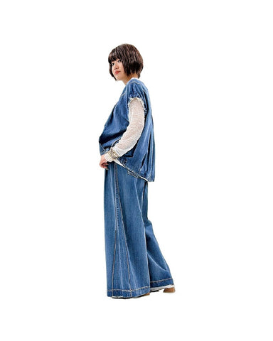 ayane<br>ダンガリーサイドガセットワイドパンツ