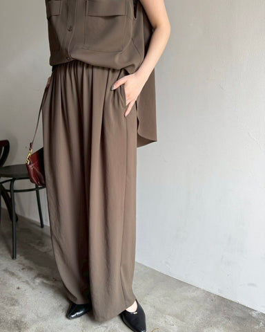 8月1日ライブ<br> cafune mat stretch georgette wide easy pants