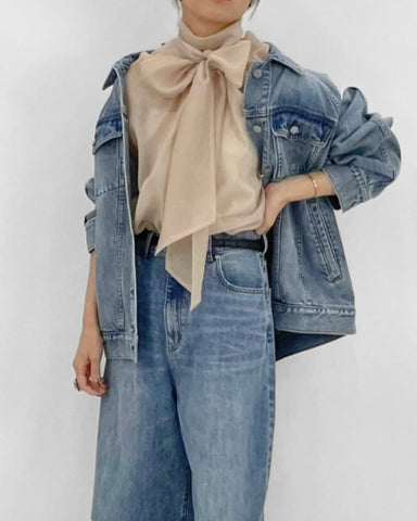 cafune <br> raglan sleeve denim jacket