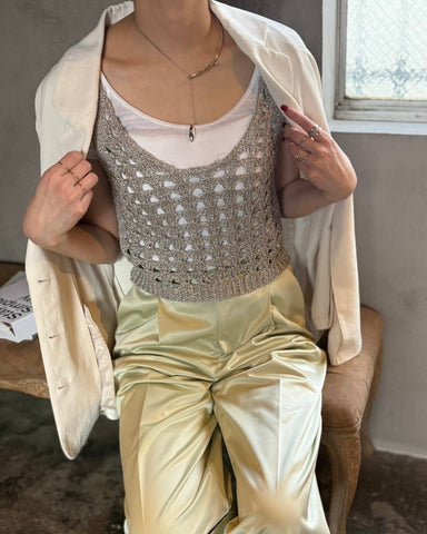 cafune<br> glitter lame knit bustier