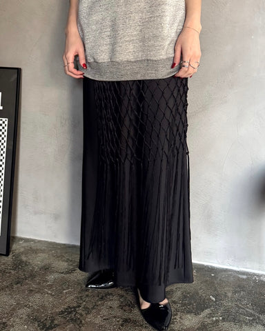 cafune<br> knit fringe wrap skirt