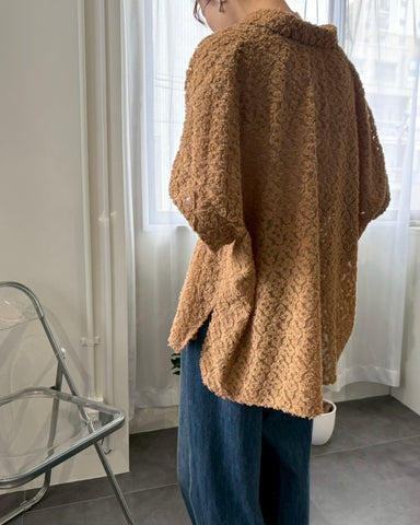 7月17日ライブ cafune<br> cut jacquard half sleeve shirt