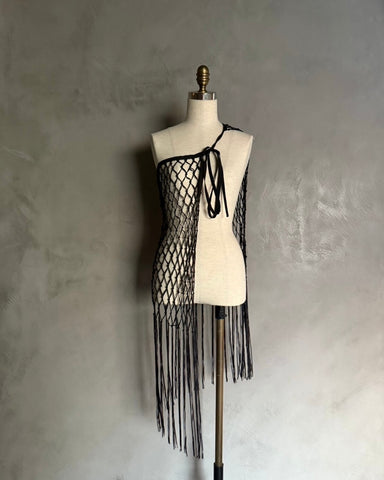 cafune<br> knit fringe wrap skirt