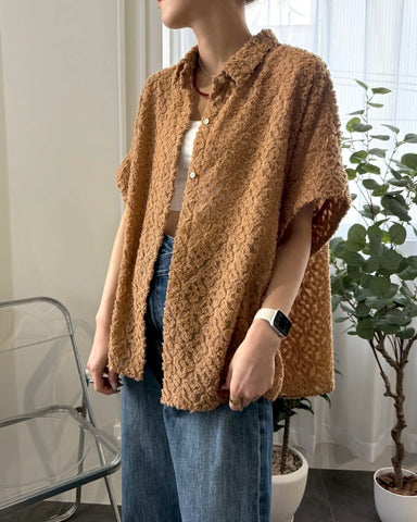 7月17日ライブ cafune<br> cut jacquard half sleeve shirt