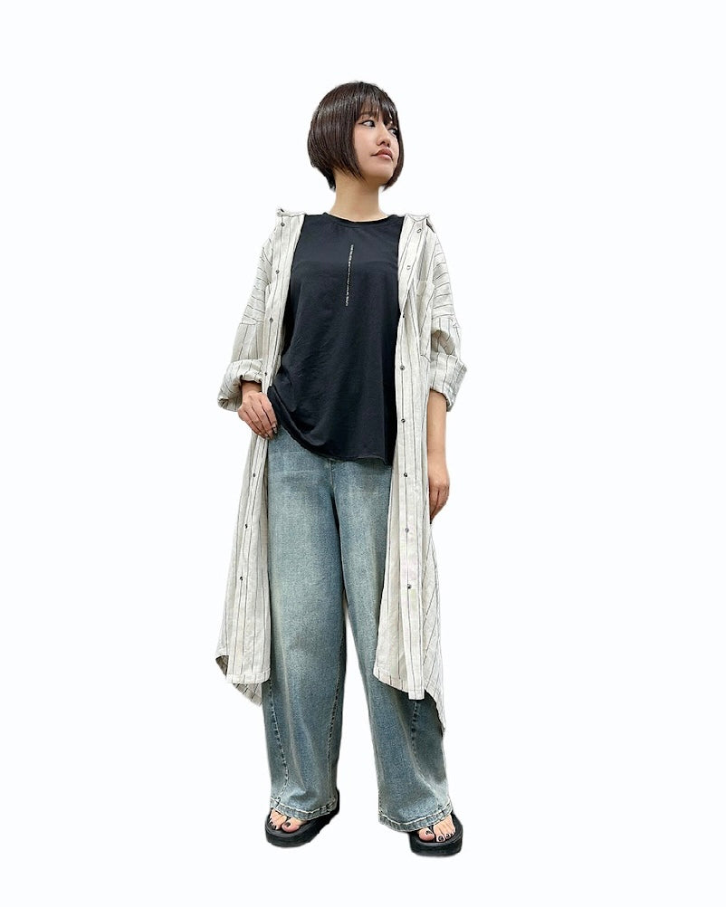 5月29日ライブ ayane<br>ピンストライプロングシャツ
