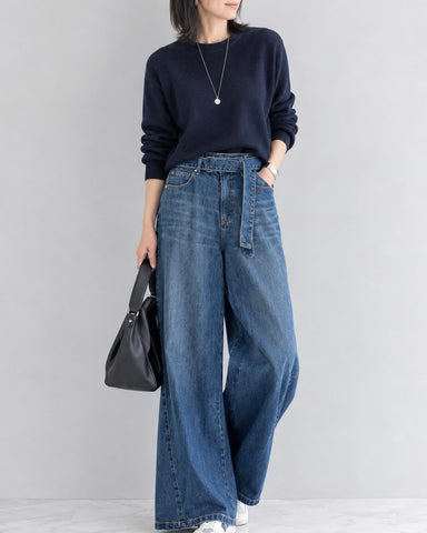 9月6日ライブ cafune<br>ベルト付デニムパンツ