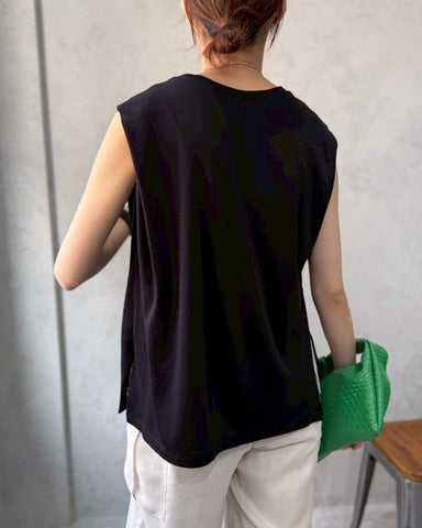 cafune<br>サイドスリットノースリーブ