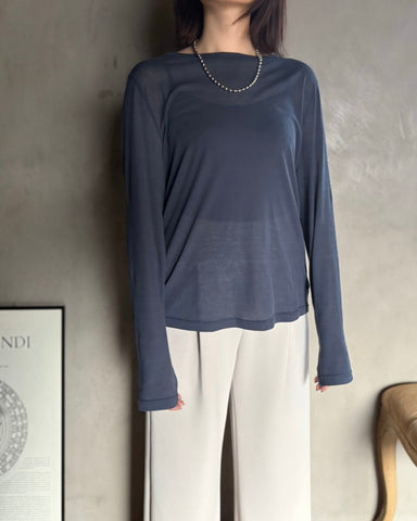 cafune<br> cotton gauze slit sleeve tops