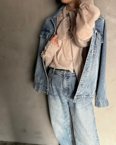 cafune <br> raglan sleeve denim jacket