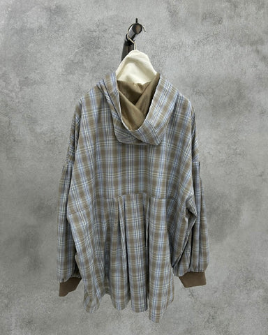 ayane予約<br>フーディチェックシャツ