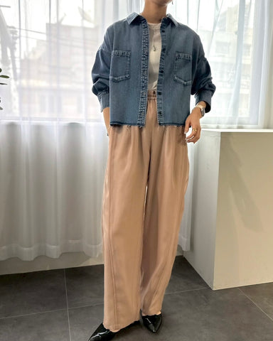 cafune<br> light oz denim short shirt