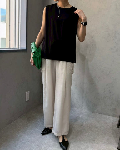cafune<br>サイドスリットノースリーブ