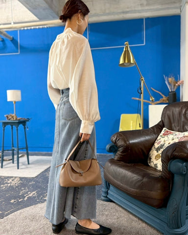 3月8日ライブ cafune<br> sheer tencel bowtie blouse