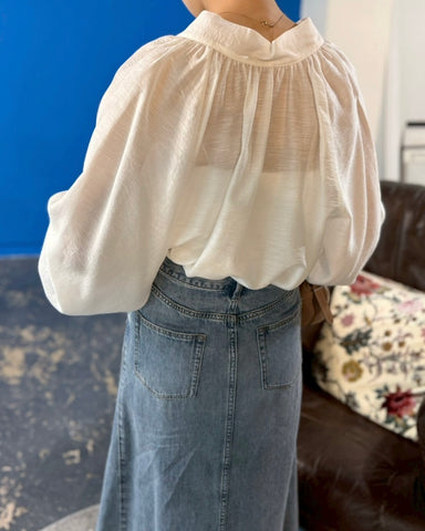 3月8日ライブ cafune<br> sheer tencel bowtie blouse