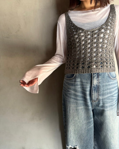 cafune<br> cotton gauze slit sleeve tops