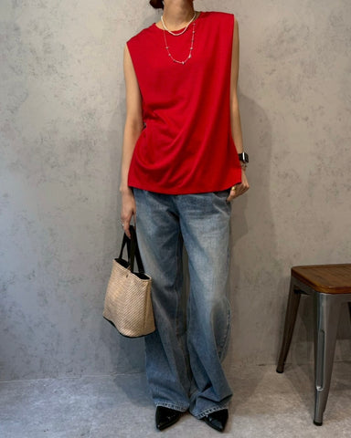 cafune<br>サイドスリットノースリーブ