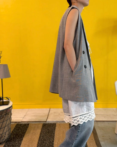 3月8日ライブ cafune<br> tweed like mesh double gilet