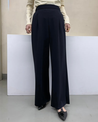 cafune<br> double knit easy wide pants