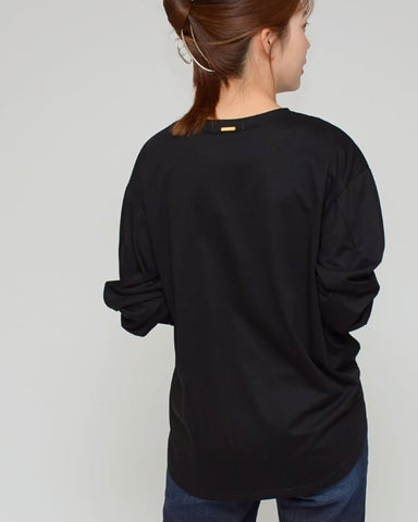 Praia<br> プレミアムシルケット・シャーリングスリーブプルオーバー