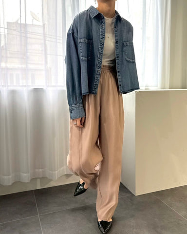 cafune<br> light oz denim short shirt