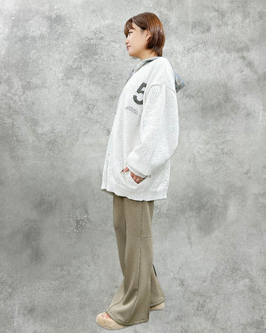 ayane予約<br>ロゴ刺繍ニットカーディガン