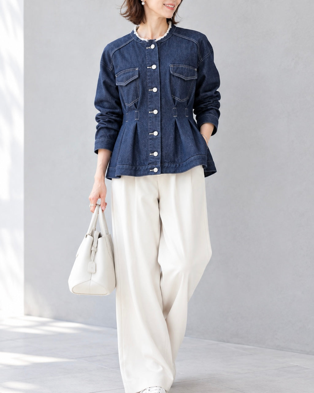 cafune<br>ノーカラーデニムジャケット