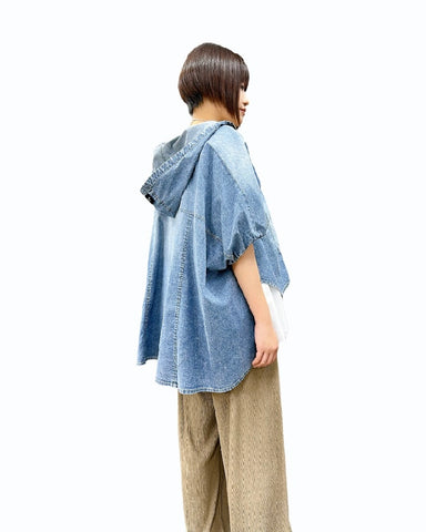 ayane<br>ストレッチダンガリーポンチョ