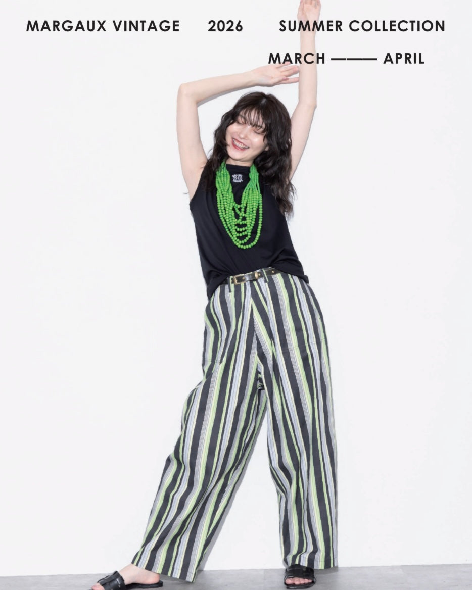 4月3日ライブ Margaux Vintage<br>マルチストライプパンツ