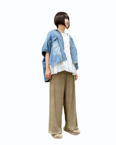 ayane<br>ストレッチダンガリーポンチョ
