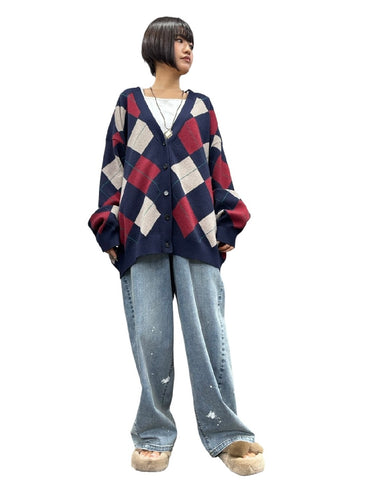 ayane<br>アーガイルニットカーディガン