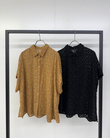 7月17日ライブ cafune<br> cut jacquard half sleeve shirt