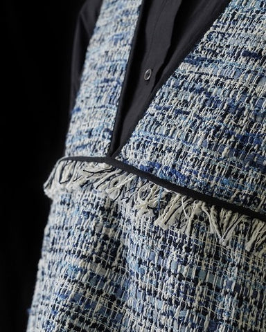 CYAN TOKYOご予約<br> バックオーバートリムツイードベスト