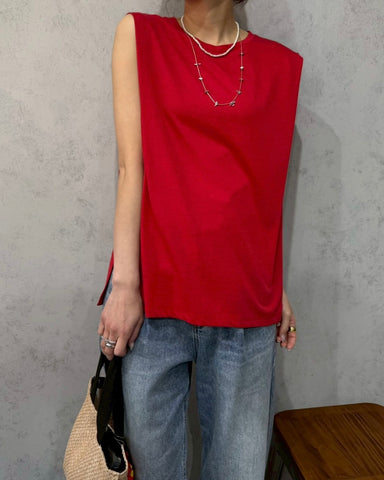 cafune<br>サイドスリットノースリーブ