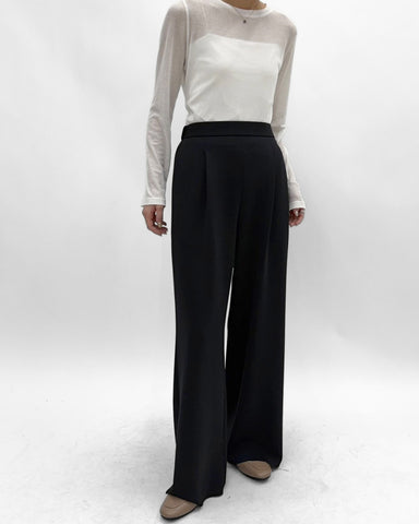 cafune<br> double knit easy wide pants