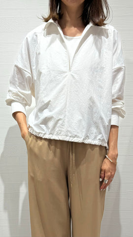 cafune<br> cotton like nylon skipper blouse