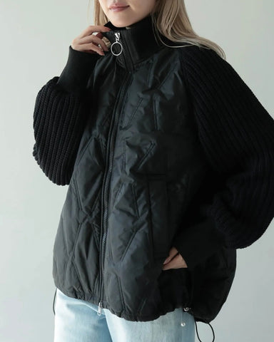 HERENCIA <br> Quilted knit docking short coat