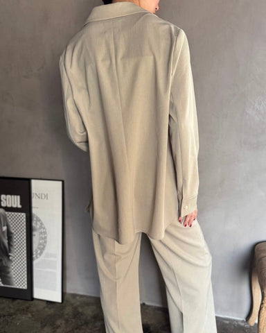 cafune <br> dry twill tailored shirt jacket