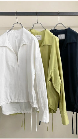 cafune<br> cotton like nylon skipper blouse