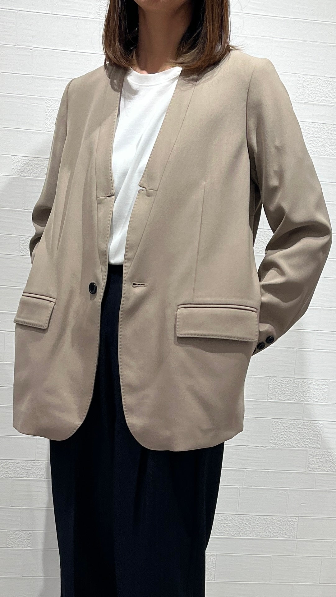 Boutique Ordinary<br>Notched Collar-less Jacket